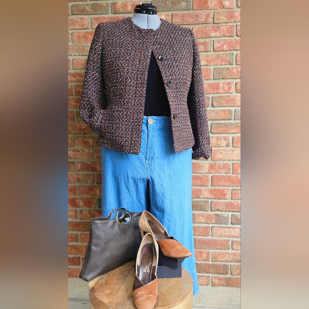 Evan Picone Multicolor Tweed Blazer